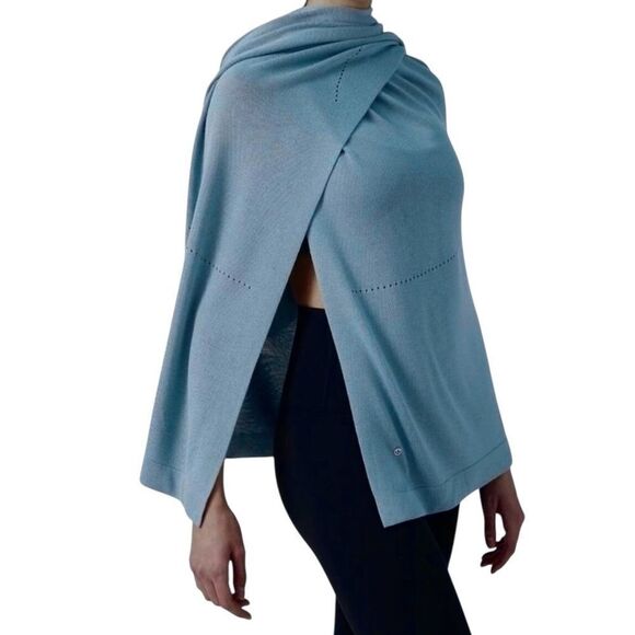 Lululemon Athletic Wrap Open Front Poncho Cardigan Lagenlook Boho Sweater OS - Picture 8 of 16